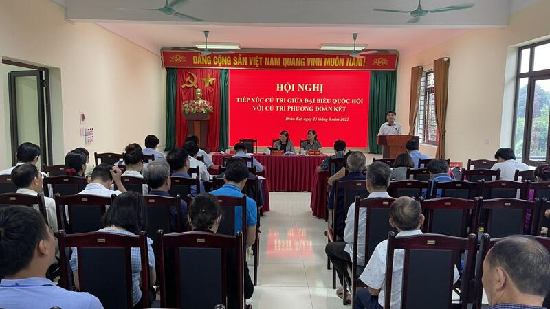 HỘI NGHỊ TIẾP XÚC CỬ TRI GIỮA ĐẠI BIỂU QUỐC HỘI VỚI  CỬ TRI PHƯỜNG ĐOÀN KẾT