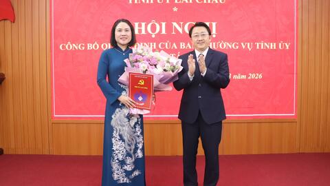 Hội nghị công bố quyết định của Ban Thường vụ Tỉnh ủy về công tác cán bộ.