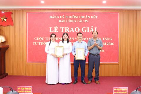 Lễ trao giải Cuộc thi chính luận về bảo vệ nền tảng tư tưởng của Đảng tỉnh Lai Châu năm 2026 phường Đoàn Kết.