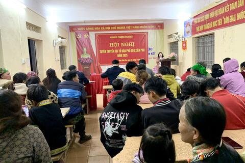 Hội nghị tuyên truyền tại tổ dân phố Séo Xiên Pho năm 2025